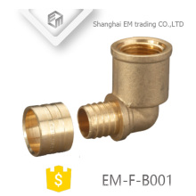 EM-F-B001 90 degrees Brass Female Thread and Male Circular tooth Elbow Fitting